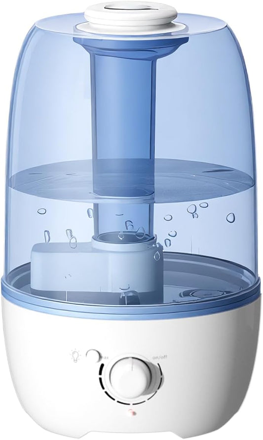 MEGAWISE 3.2L Cool Mist Humidifier for Bedroom, Ultrasonic Air Humidifier for Baby & Kids Room, Quiet Leak-Proof Design, Fine Mist, Auto Shut-Off, Essential Oil Compatible, Sleep Humidifier (White)