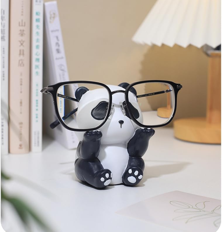 Cute Panda Glasses Display Stand for Nightstand, Funny Decorative Eyeglass Sunglass Holder, Home Office Desk Decoration (Handstand Panda)
