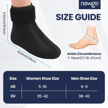 NEWGO Cold Therapy Sock, Ice Pack for Neuropathy & Plantar Fasciitis | Reusable Gel Ice Pack Wrap for Ankle & Foot, Full Foot Coverage, Soothes Neuropathy, Swelling, and Sprains, Single Unit