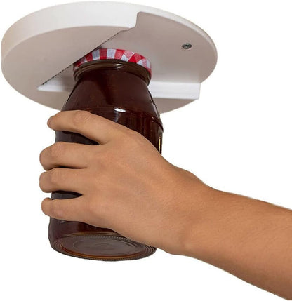 Under Counter Easy Jar Opener for Weak Hands - New Improved Design with Grip Tape to Prevent Slippage - Easily Twist Open Jars and Lids (Black)