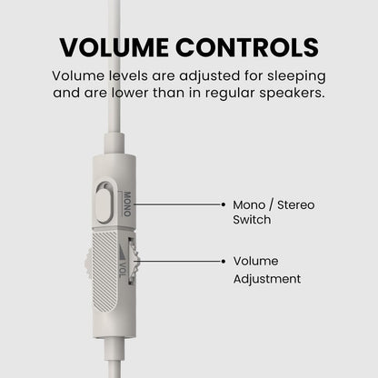 Avantree Slumber B - Sleeping Pillow Headphones for Side Sleepers, Wired Pillow Speaker with Low-Volume Audio, No Charging Needed, Comfortable Design, USB-C & AUX for Podcasts & Audiobooks