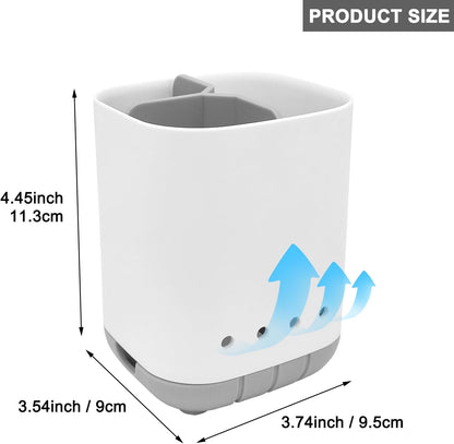 Toothbrush Holder for Bathroom,Plastic Detachable for Easy Cleaning Multi-Functional Storage,3 Slots Anti-Slip Electric Toothbrush and Toothpaste Organizer Caddy for Bathroom Vanity,Countertop (Grey)