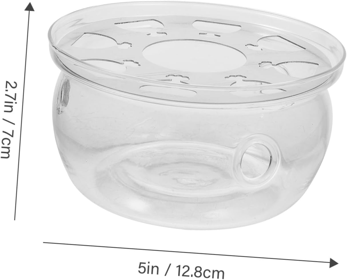 Ciieeo Glass Teapot Warmer Elegant Heating Base Transparent Tea Heating Tool for Home Office and Tea House Use Convenient Design