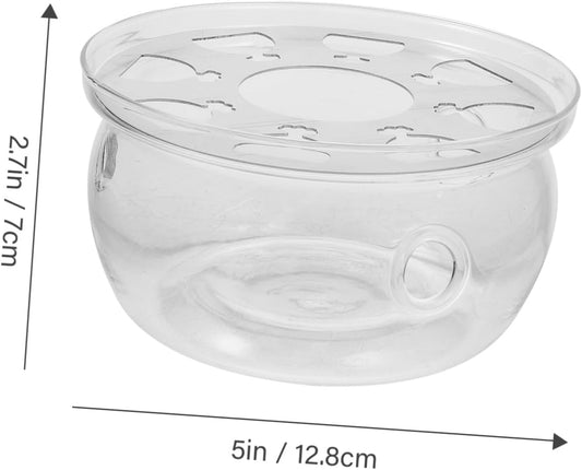 Ciieeo Glass Teapot Warmer Elegant Heating Base Transparent Tea Heating Tool for Home Office and Tea House Use Convenient Design