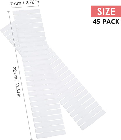 45 Pack Drawer Dividers, Plastic Adjustable Drawer Storage Organizer for Tidying Clutter Socks, Underwear, Makeup, Kitchen, Dresser Black