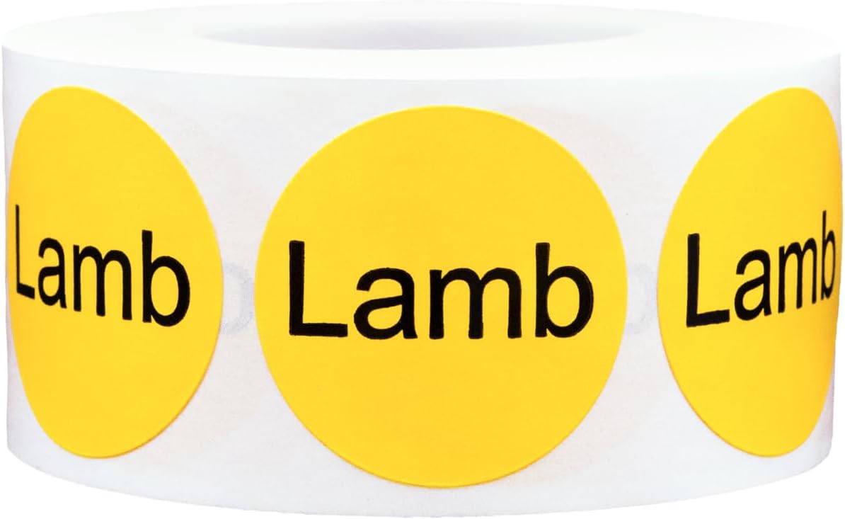 Yellow with Black Carnitas Circle Dot Adhesive Stickers, 1 Inch Round Labels, 500 Total Stickers