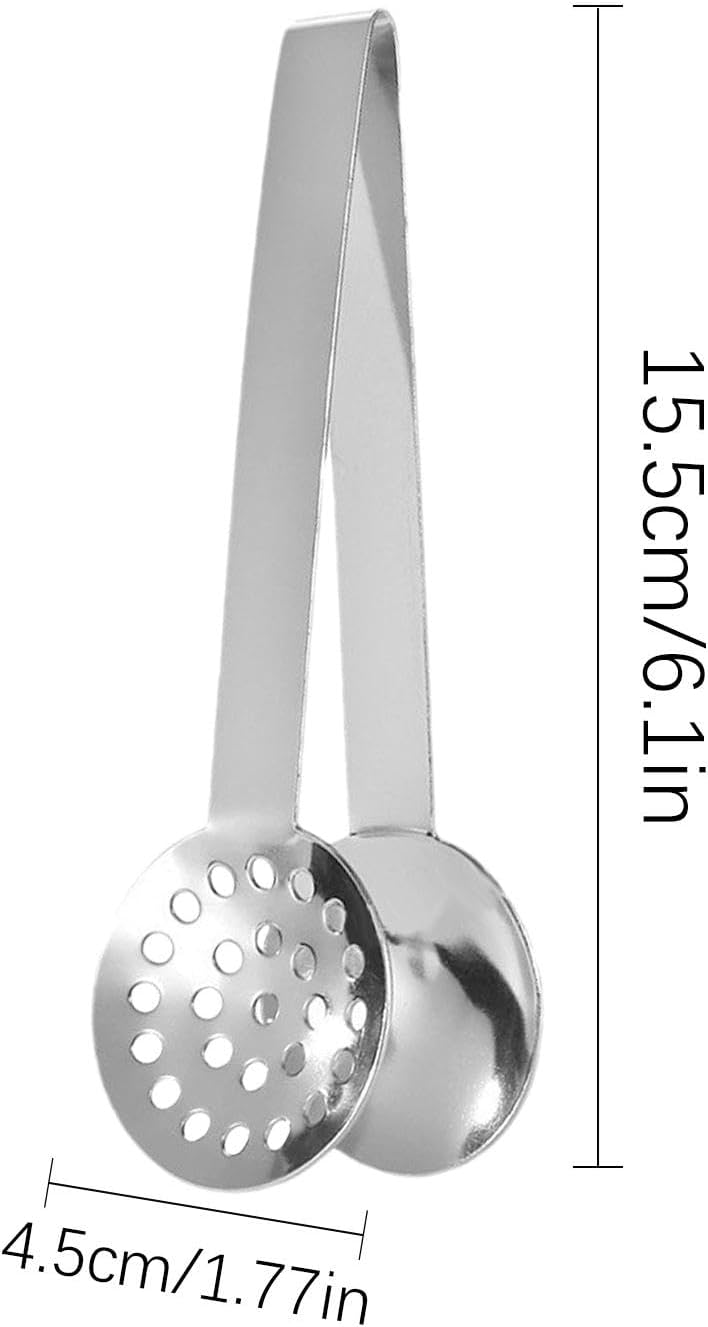 Stainless Steel Tea Bag Squeezer - Tea Filters Coffee Bag Tong | Thicken Tea Strainer Holder Clip | Tea Bag Strainer Clip Spoon For Gripping Tea Bags Ice Sugar Cubes | Lemon Clip Spoon For Tea Lovers