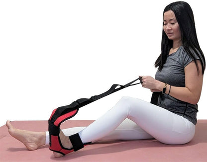 Foot and Calf Stretcher - Stretching Strap for Plantar Fasciitis, Achilles Tendonitis, Heel Spurs, Foot Drop, & Hamstring, Versatile Stretch Strap Used as Leg stretcher, Hamstring Stretcher and Foot Stretcher