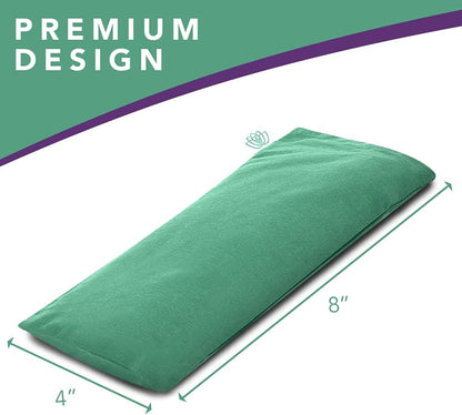 Lotus Lavender Eye Pillow - Weighted Mask for Yoga & Sleep | NOLAVA Sleep & Wellbeing App included; warm or cool headache relief; organic cotton, lavender-flaxseed fill.