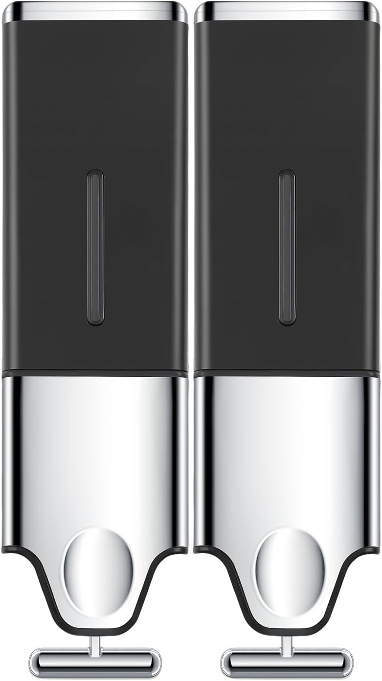 EHORIA Shampoo and Conditioner Dispenser, Shower Soap Dispenser | Shower Dispenser 3 Chamber No Drill, Wall Mounted Refillable Bottles, Shower Accessories for Bathroom, RV&Hotel,18.6oz 3 in 1