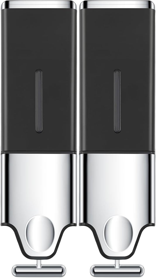 EHORIA Shampoo and Conditioner Dispenser, Shower Soap Dispenser | Shower Dispenser 3 Chamber No Drill, Wall Mounted Refillable Bottles, Shower Accessories for Bathroom, RV&Hotel,18.6oz 3 in 1