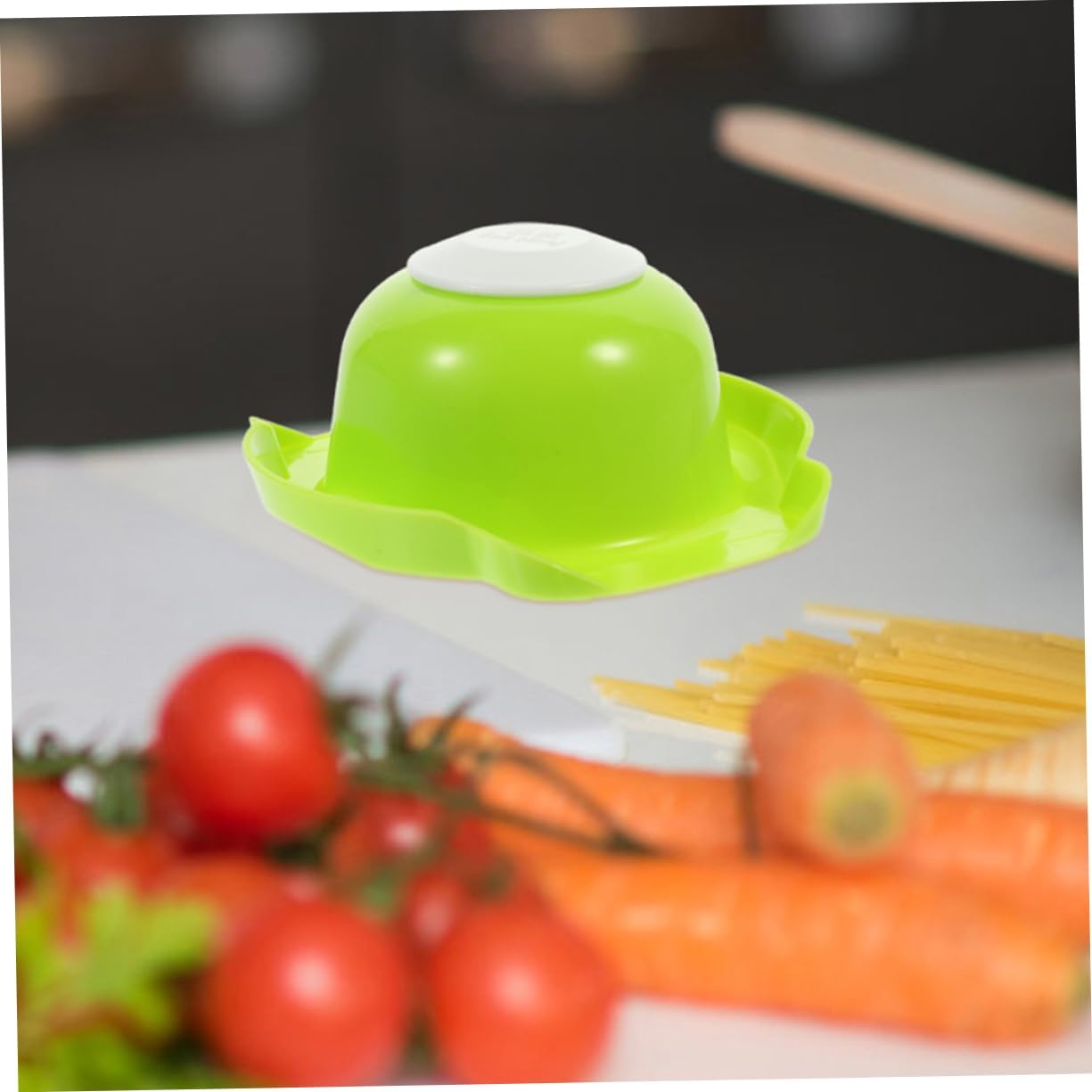 Vegetable Slicer Hand Protector Safe Food Holder for Cutting Fruits Vegetables Lightweight Grater with Pressing Handle Finger Guard for Safe Meal Prep Green