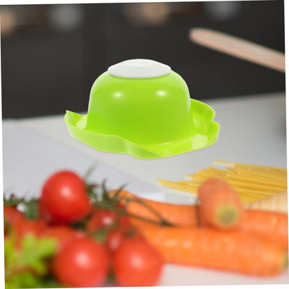 Vegetable Slicer Hand Protector Safe Food Holder for Cutting Fruits Vegetables Lightweight Grater with Pressing Handle Finger Guard for Safe Meal Prep Green