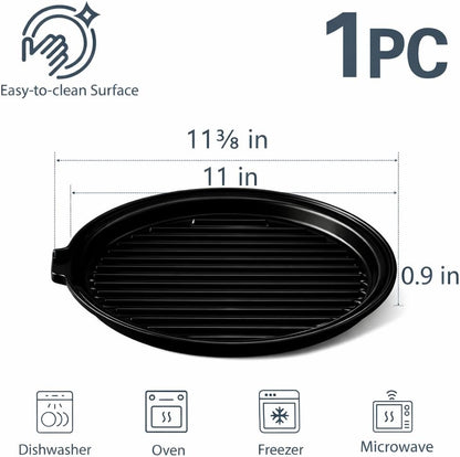 ONEMORE Microwave Bacon Cooker, Ceramic Bacon Tray with Splatter Cover | Meat Rack for Oven Cooking Crispy Bacon Maker with Collapsible Lid - 13 inch Round Bacon Dish Plate, Dishwasher Safe, White