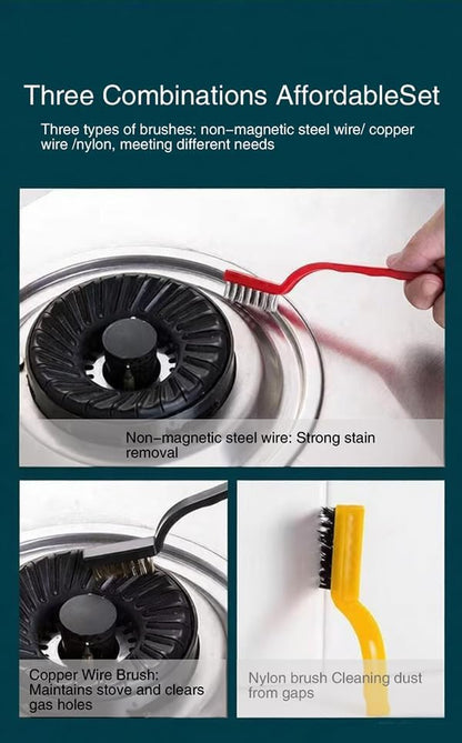 Crevice Cleaning Brush 9-Pack - Heavy Duty Hard Bristle Gap Brush for Deep Cleaning - Ultra-Thin Window Track Cleaning Tool for Shower Grout