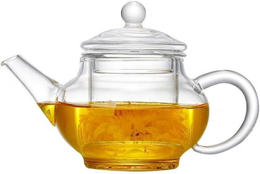 Small Tea Pot,Glass Teapot with Infuser, Tea Kettle for Loose Tea,8 Oz