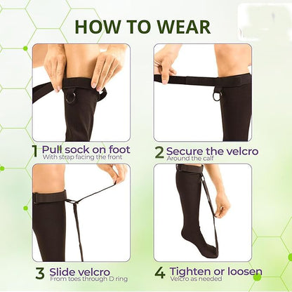Plantar Fasciitis Stretch Sock Non Slip Calf Night Relief for Heel High Arch Pain Achilles Tendonitis Therapy Foot Support Sleeve Stretcher Compression Sleeve Men Women Ultrastretch Night Sock