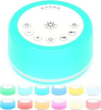ColourNoise Portable Rechargeable White Noise Machine Mini Small Travel Sound Healing Machine with 30 Soothing Sounds 36 Adjustable Volume Night Light 4 Timer Functions Suitable for Baby Kids Adult