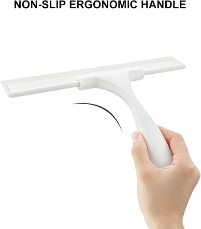 SetSail Squeegee for Shower Glass Door, 10 Inches, Black | Stainless Steel Shower Squeegee for Glass Doors, All-Purpose Window Squeegee for Shower Mirror Bathroom Car Window Cleaning
