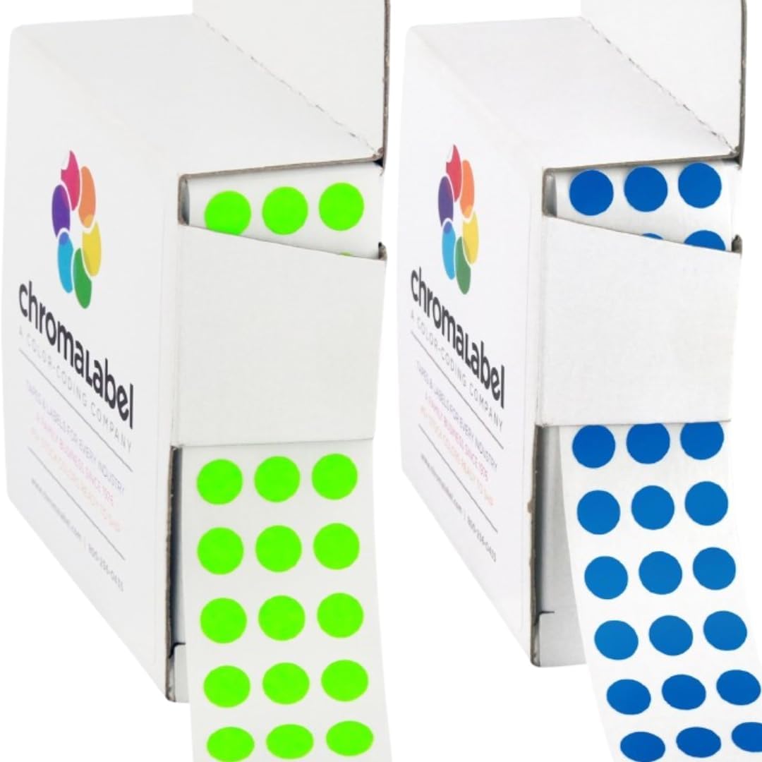Dark Blue, Red & Yellow Dots, 1/4 Inch, 1000/Box Each Color | Writable Semi-Gloss Circle Labels in Dark Blue, Red and Yellow for Offices, Retail and Classrooms. Made in USA - Colors B
