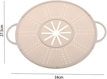Pot Cover Spill Stopper Lid, Heat-Resistant Silicone Spill Stopper Lid Pot Holder With Steam Release Port For Ost Pots And Pans Steamer Lid And Trivet, Dishwasher (white)