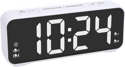 ZJchao Dual Alarm Clock with Bed Shaker LED Display Vibrating Alarm for Heavy Sleepers