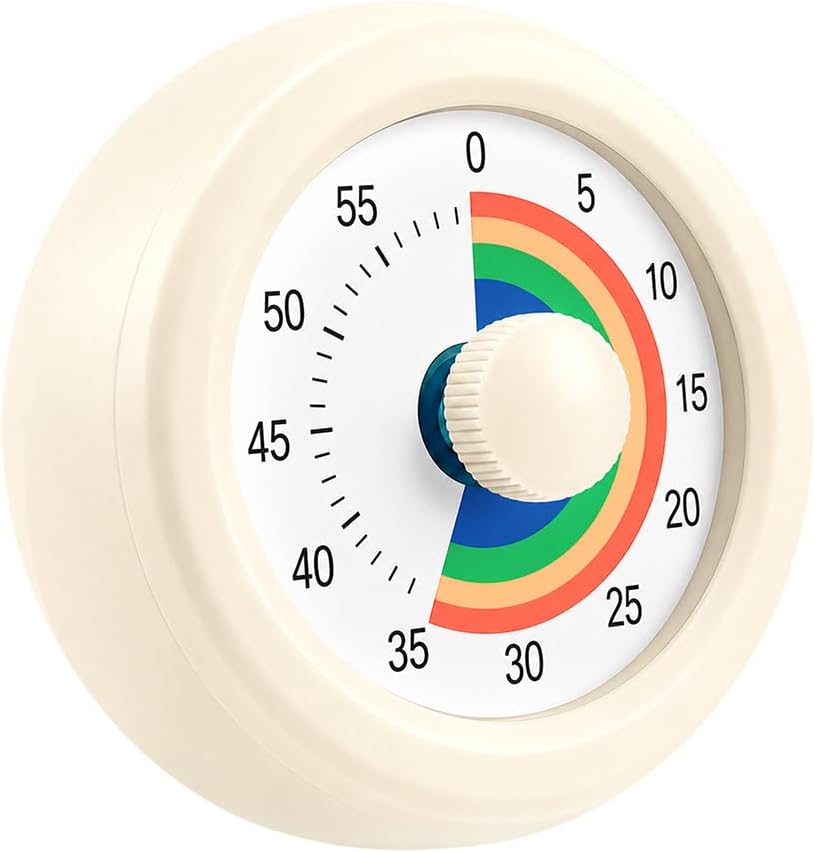 60 Minute Visual Timer with Silent Operation Visual Countdown Timer Rainbow Disk 60 Minute Countdown Timer Task Reminder Home and Kitchen Timer for Kids Desk, Office Meetings (Green)