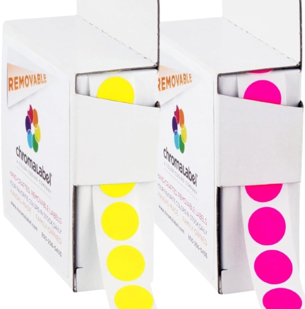 Removable Green Dot Stickers, 1/2 Inch, 1000/Box | Inventory Circle Labels with Removable Adhesive for Offices, Classrooms, Food Service, and Medical Settings. Made in USA