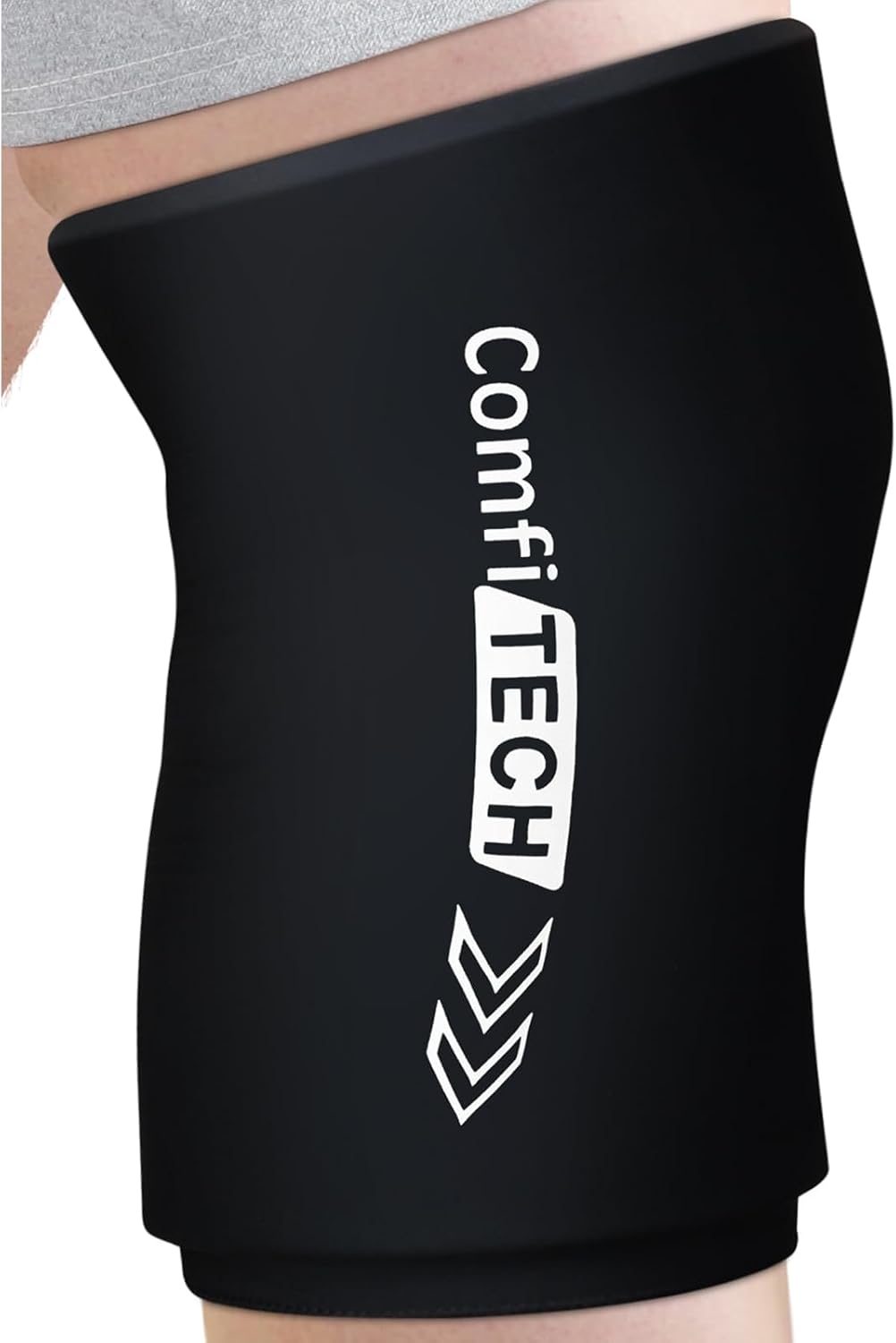 ComfiTECH Reusable Knee Ice Pack Wrap, Flexible Cold Gel Pack Sleeve, M