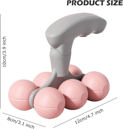 Lymphatic Massage Roller for Cellulite Remover Body Sculpting - Handheld Cellulite Massage Tool for Body Bloat Blood Circulation Lymphatic Drainage Pink