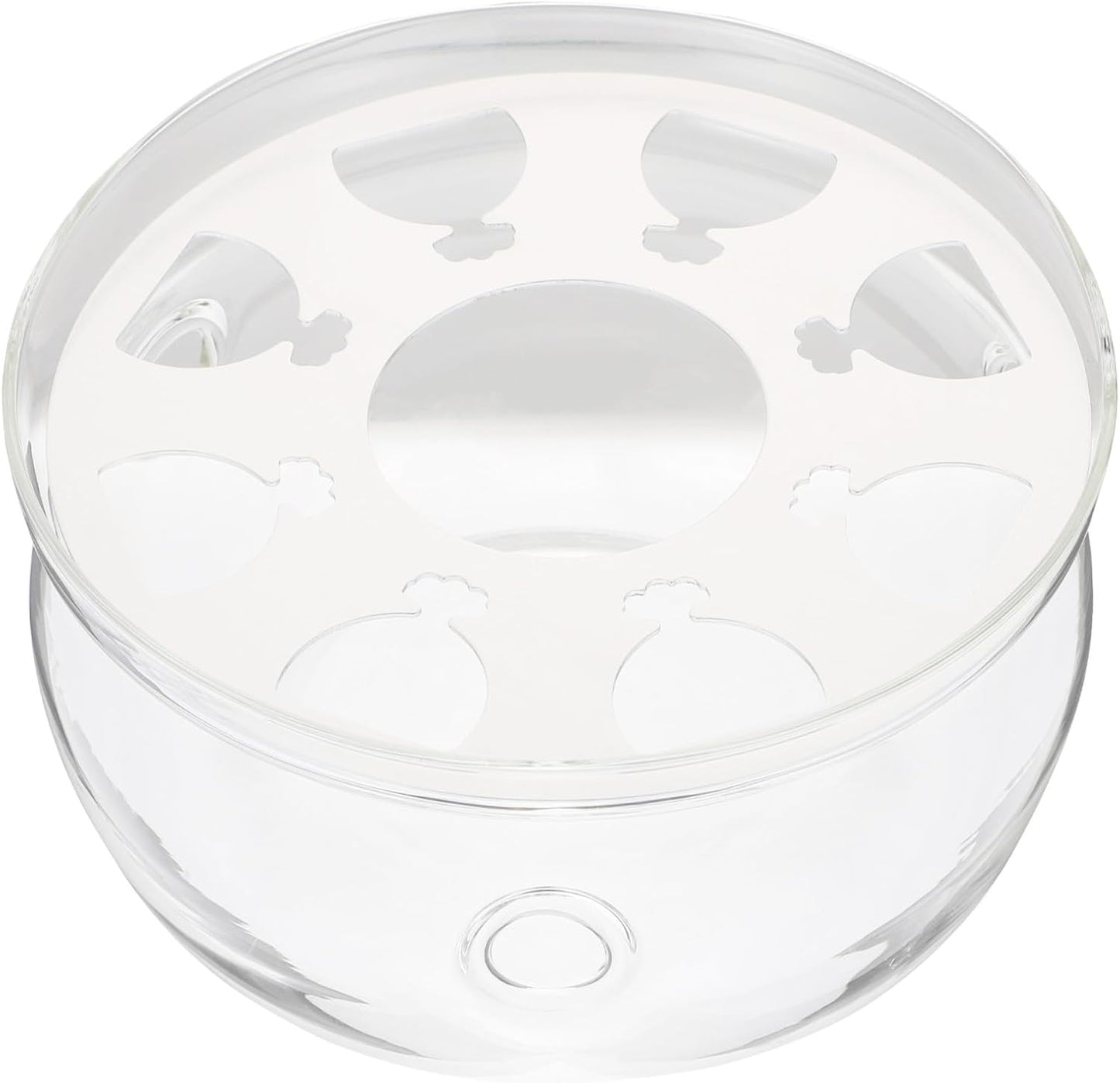 Ipetboom Glass Teapot Warmer Base Heat Preservation Holder with Ventilation White and Transparent Glass Tea Heater for Home Office Tea House Coffee Shop