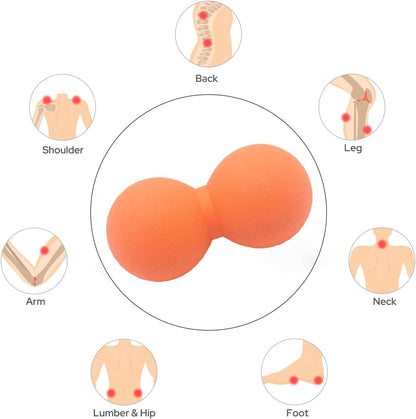 Hard Peanut Massage Ball, Double Lacrosse Massage Ball. Deep Tissue Massage Roller Mobility Ball for Physical Therapy Myofascial Release Muscle Relaxer Acupoint Massage (Blue) | Mobility Massager Tool for Deep Tissue Physical Therapy Myofascial Release