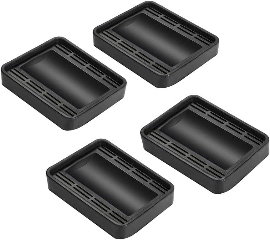 Furniture Wheel Caster Cups/Floor Protectors, Silicone Non-Slip Caster Cups is Deal for Furniture Small Wheels/Furniture Leg and Prevents Scratches 1.75x1.75(4PACK(Black)