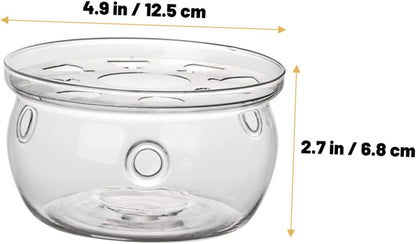 COLLBATH High Borosilicate Glass Teapot Warmer Base Heat Resistant Features for Home Use Decorative Candle Stand Tea Rack