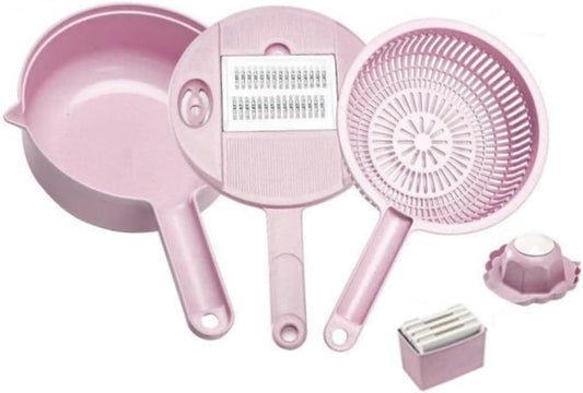 COLLBATH 1Set Wheat Straw Vegetable Slicer Grater Multifunctional Food Cutter with Molded Finger Guard for Safe Use in Kitchen Manual Veggie Chopper Cheese Grater Nordic Powder