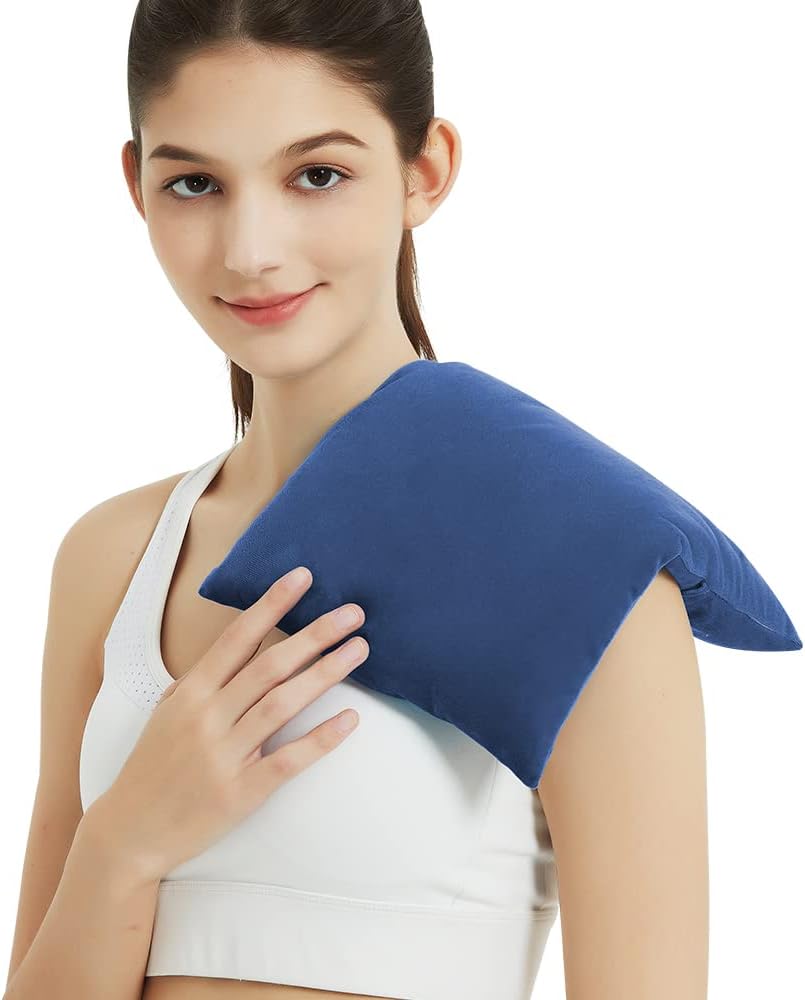 MORLIDEN Microwavable Heated Neck Wrap Warmer and Shoulder Weighted Heating Pad Microwave for Hot and Cold Compress - Purple