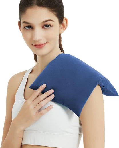 MORLIDEN Microwavable Heated Neck Wrap Warmer and Shoulder Weighted Heating Pad Microwave for Hot and Cold Compress - Purple