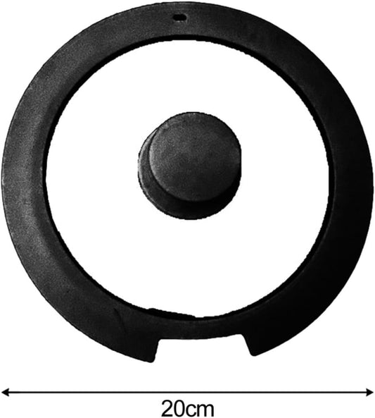 Pot Cover Spill Stopper Lid, Thicken Silicone Boil Over Spill Safeguard(Black 20CM)