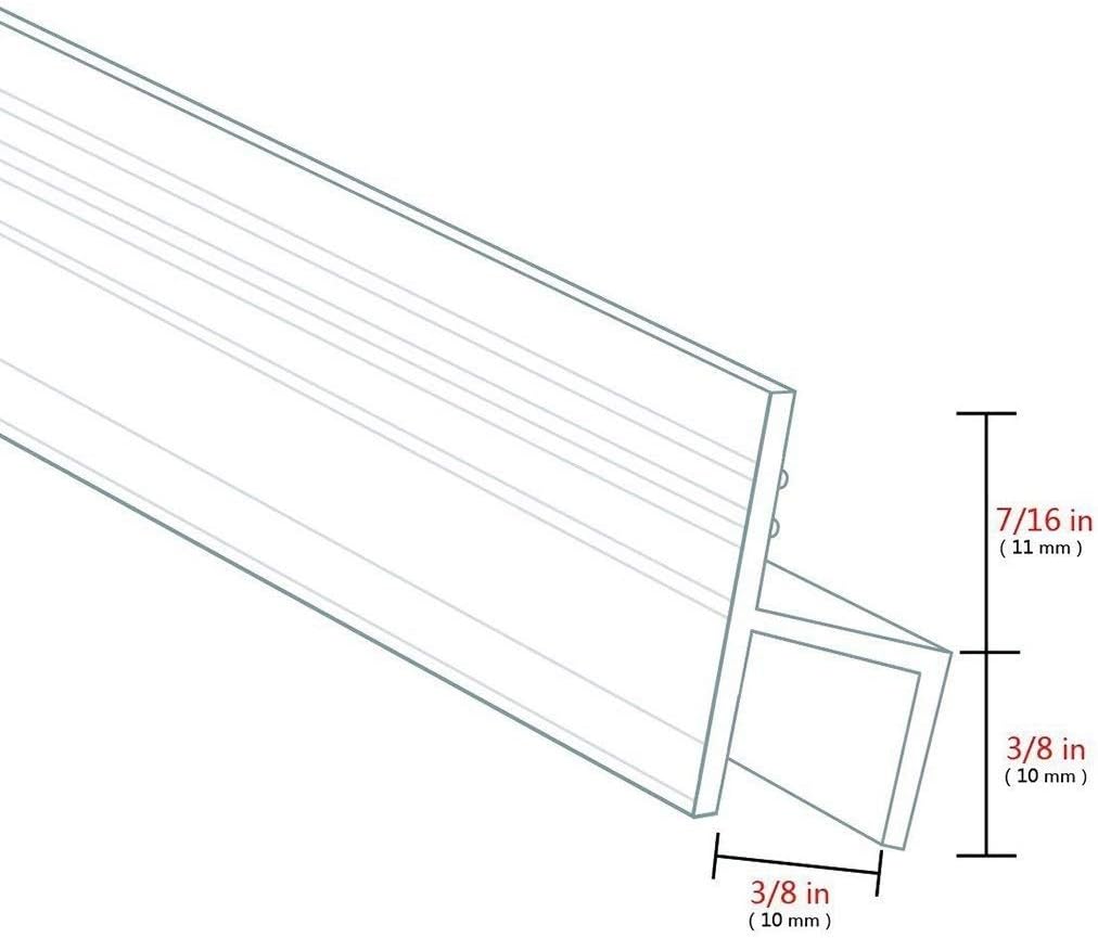 Shower Glass Door Seal Strip, 120 Inch Silicone Soft Shower Door Sweep to Stop Leaks, Frameless Seal Strip