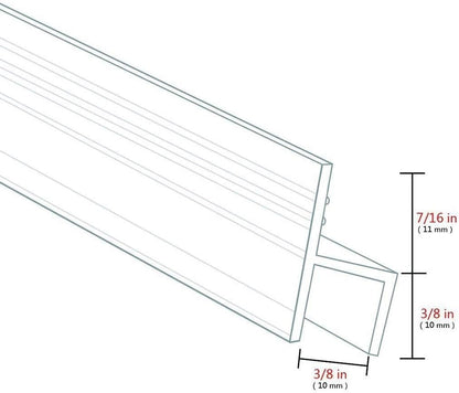 Shower Glass Door Seal Strip, 120 Inch Silicone Soft Shower Door Sweep to Stop Leaks, Frameless Seal Strip