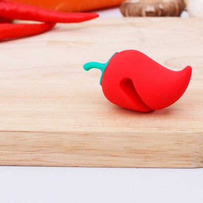 Healeved 6pcs Small Pepper-shaped Silicone Pot Lid Spill-proof Lifters Boil Stopper Pan Protectors for Kitchen Cooking