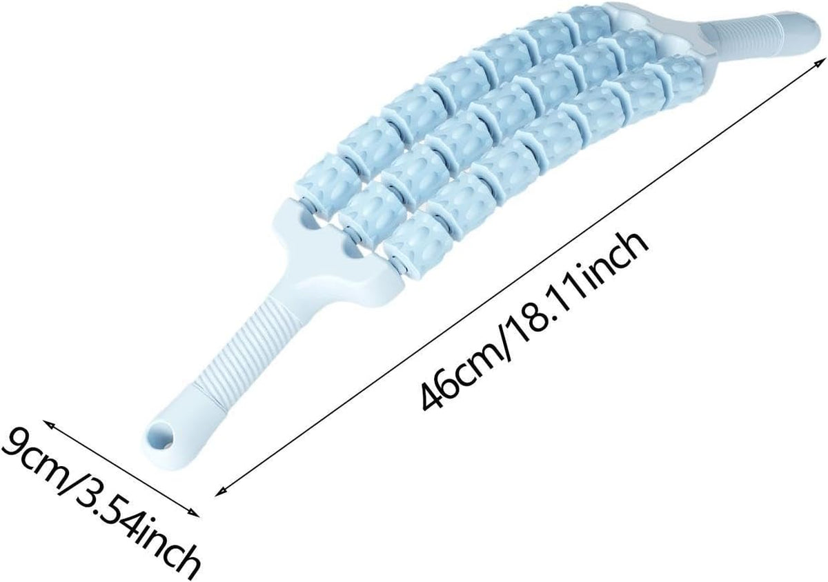 Massage Roller Sticks Handheld Body Relaxation Manual Massage Tool Ergonomic Grip Multifunctional Anti Slip Handle Suitable for, Blue