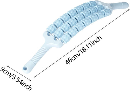 Massage Roller Sticks Handheld Body Relaxation Manual Massage Tool Ergonomic Grip Multifunctional Anti Slip Handle Suitable for, Blue