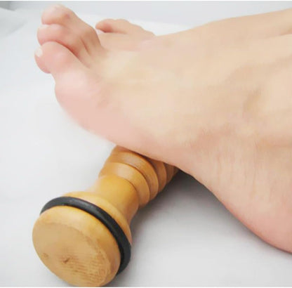 Set of 2 Natural Wooden Foot Massager Rollers for Plantar Fasciitis, Stress Relief, and Reflexology