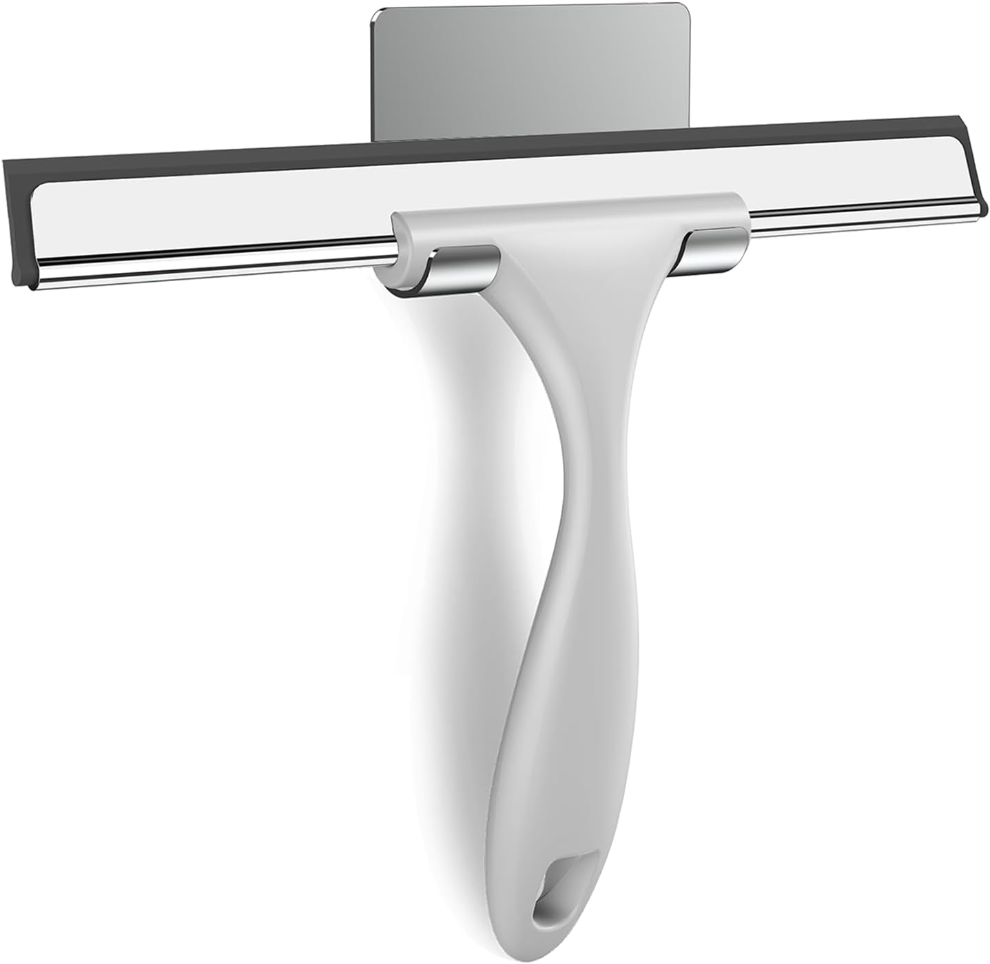 SetSail Squeegee for Shower Glass Door, 10 Inches, Black | Stainless Steel Shower Squeegee for Glass Doors, All-Purpose Window Squeegee for Shower Mirror Bathroom Car Window Cleaning