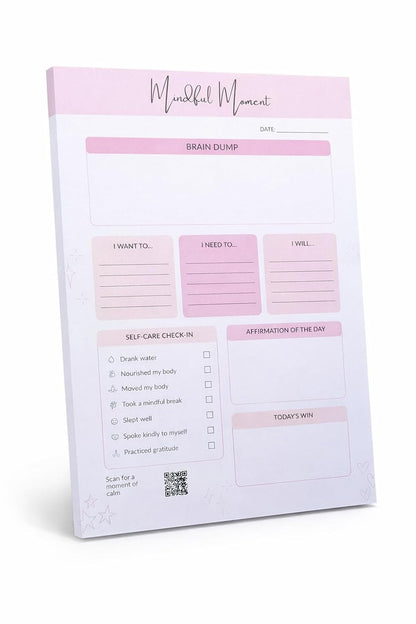 ADHD Daily Planner Notepad for Women – Brain Dump Pad, Mood Tracker & Self-Care Journal | Undated Productivity Planner for Neurodivergent Adults | 50 Tear-Off Sheets | Anxiety Relief