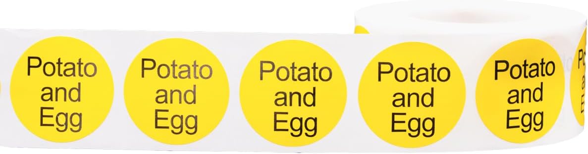 Yellow with Black Carnitas Circle Dot Adhesive Stickers, 1 Inch Round Labels, 500 Total Stickers