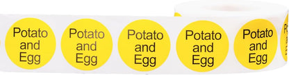 Yellow with Black Carnitas Circle Dot Adhesive Stickers, 1 Inch Round Labels, 500 Total Stickers
