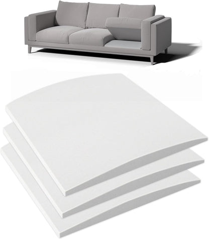 Couch Cushion Support for Sagging Seat, 20"x20"x2" 40D High Density Curved Foam Sofa Cushion Support, Under-Cushion Sag Repair,Grey Set of 3