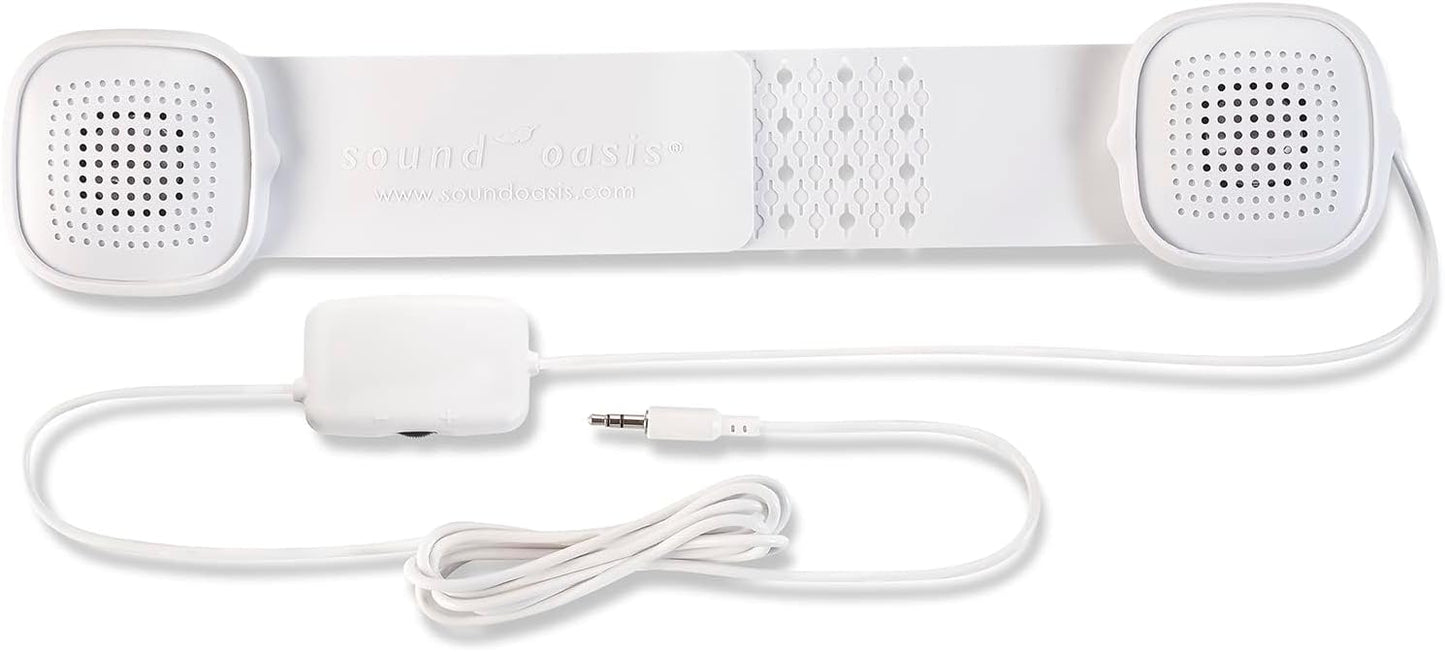 Sound Oasis Sleep Therapy Pillow Speakers with Holder – Ultra-Thin Under Pillow Stereo Speakers with Volume Control, 3.5mm Audio Jack for Sleep Sounds, Tinnitus Relief, Music & Relaxation